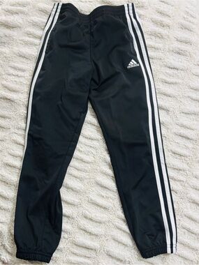 adidas Black Joggers with White Side Stripes